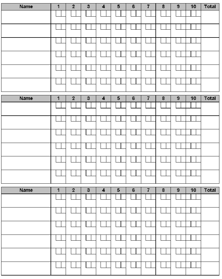 Download Printable Bowling Score Sheet With Pins