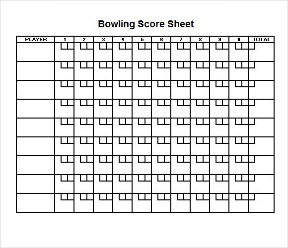 Sample Bowling Score Sheet 10 Documents in PDF PSD