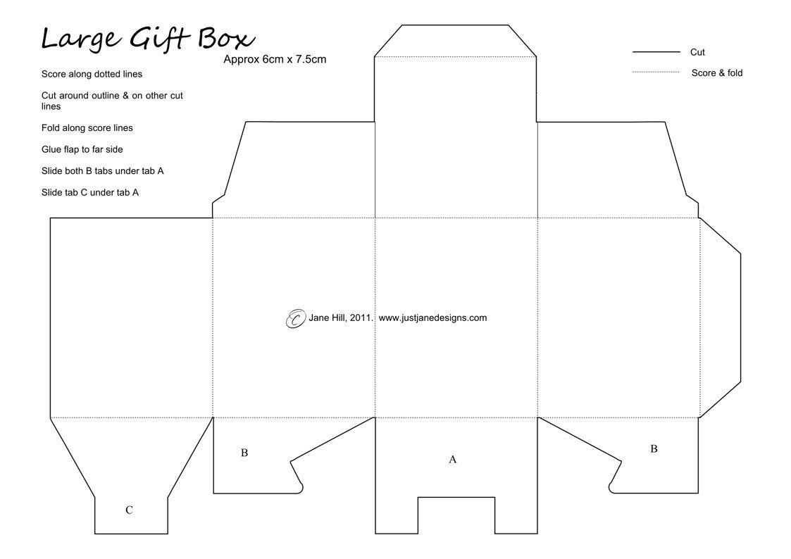 Just Jane Designs Super little t box template
