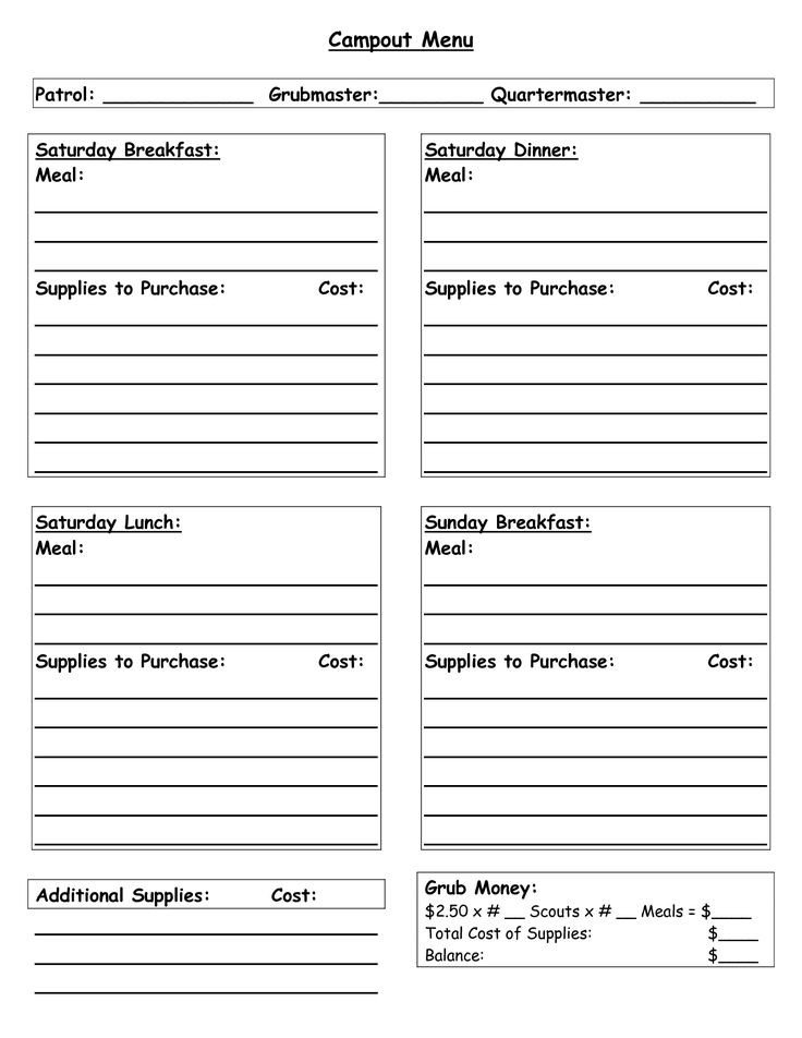 boy scout duty roster template