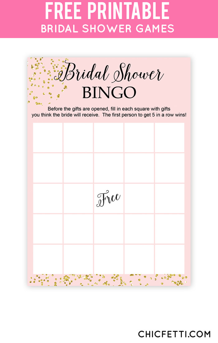 Blush and Confetti Bridal Shower Bingo