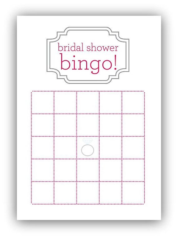 Bridal Shower Bingo Card by gracefully made designs on