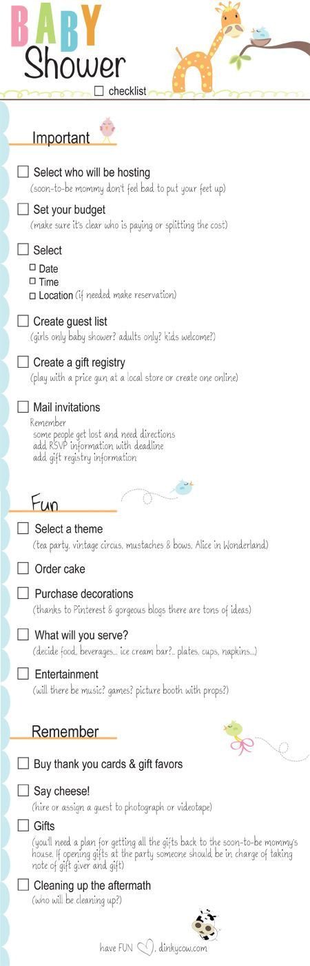 10 best ideas about Bridal Shower Checklist on Pinterest
