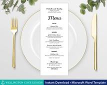 Unique digital bridal menu items