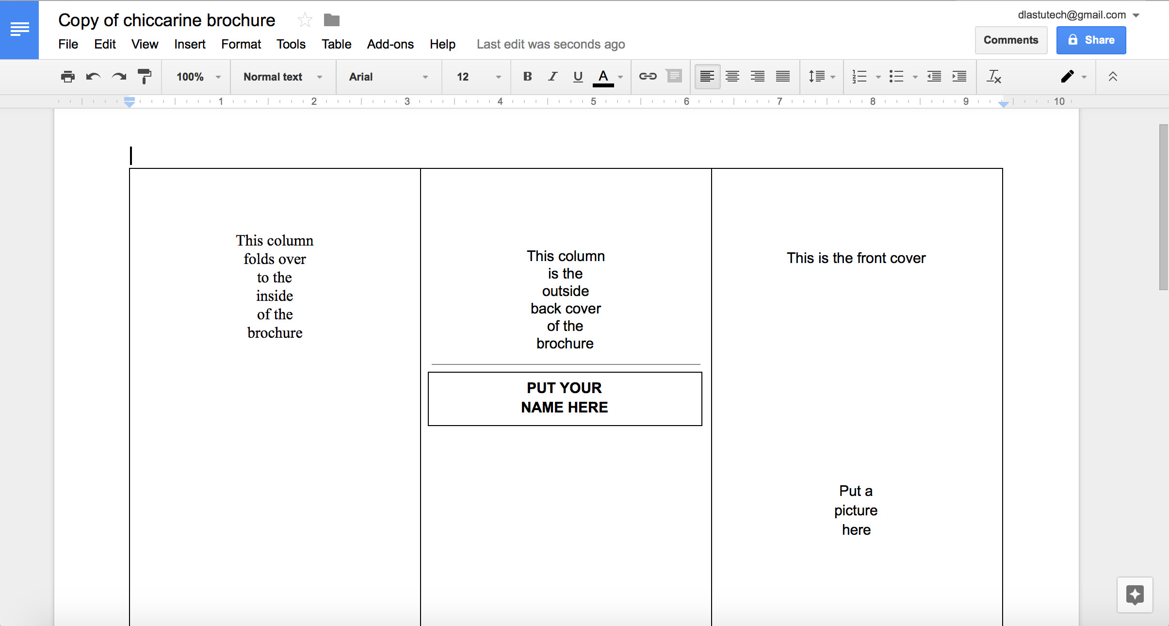 Tutorial Making a Brochure using Google Docs from a