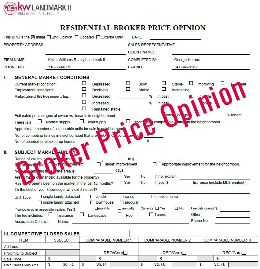 Broker Price Opinion Free Broker Price Opinion
