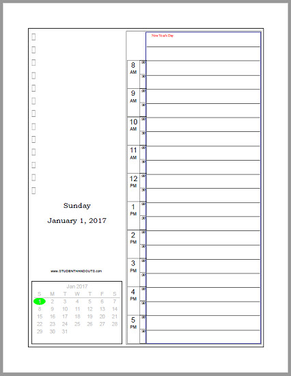 Daily Bullet style Journal Planner Free Printable