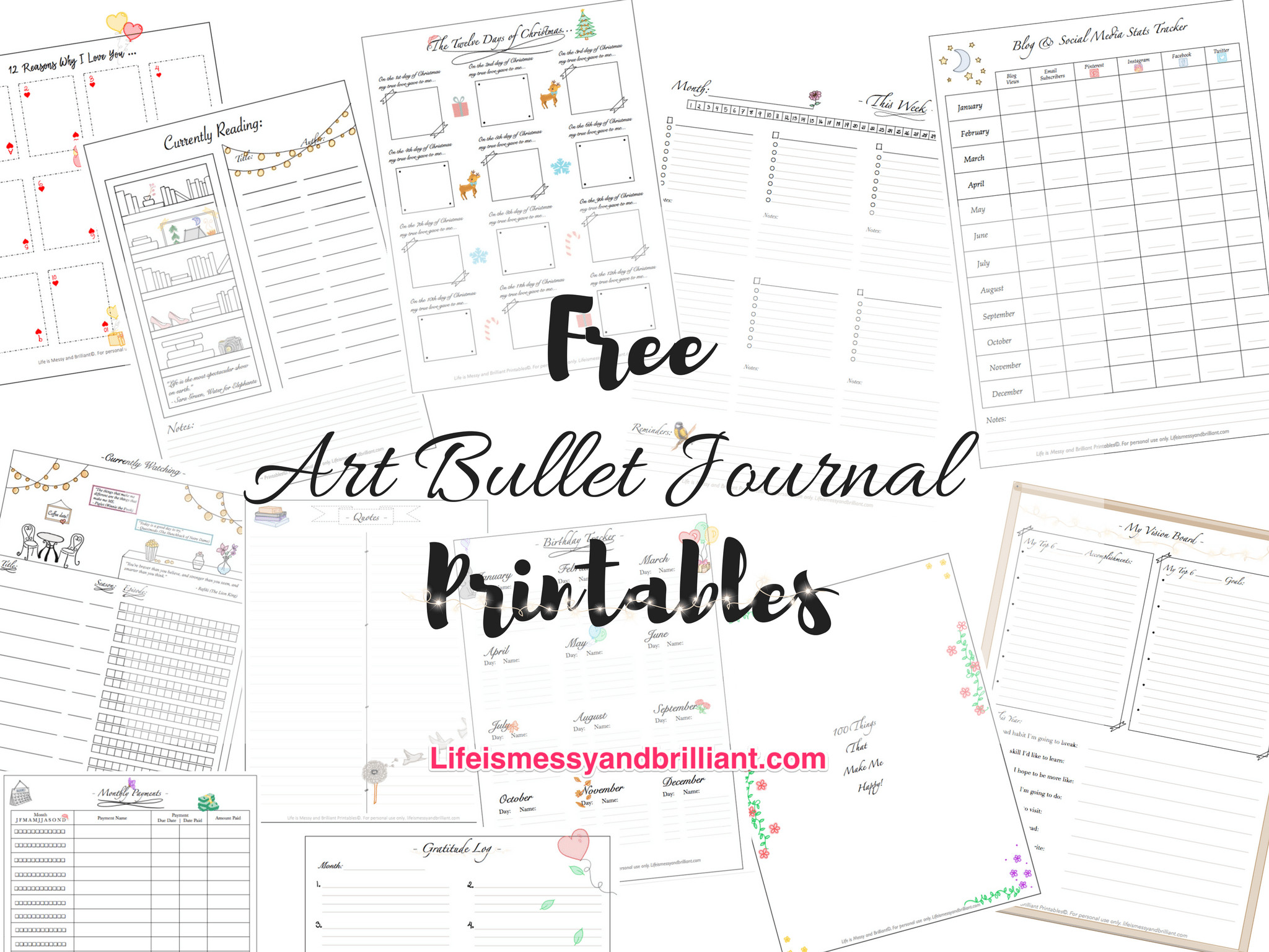 FREE Art Lettering and School Printables