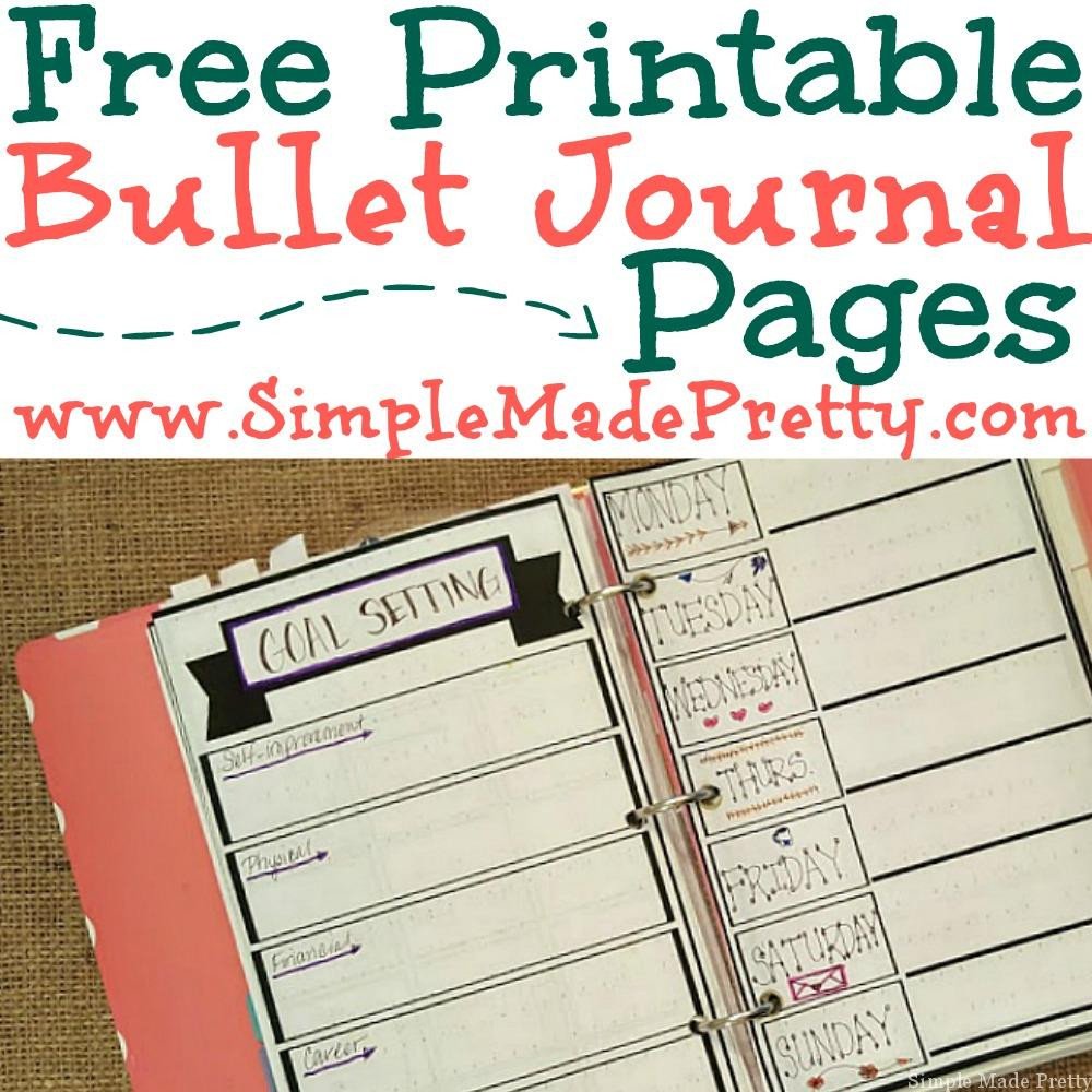 Free Printable Bullet Journal Pages Simple Made Pretty