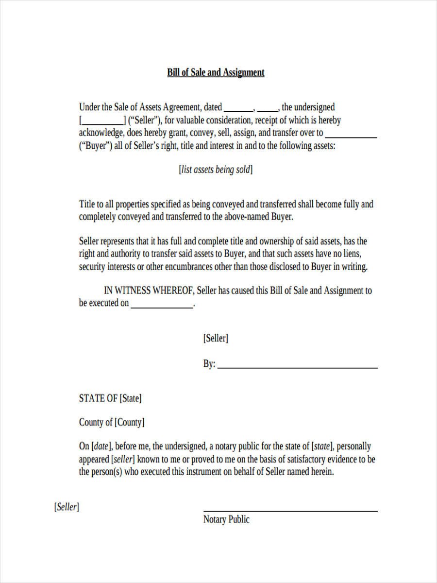 Business Bill of Sale Forms 7 Free Documents in Word PDF