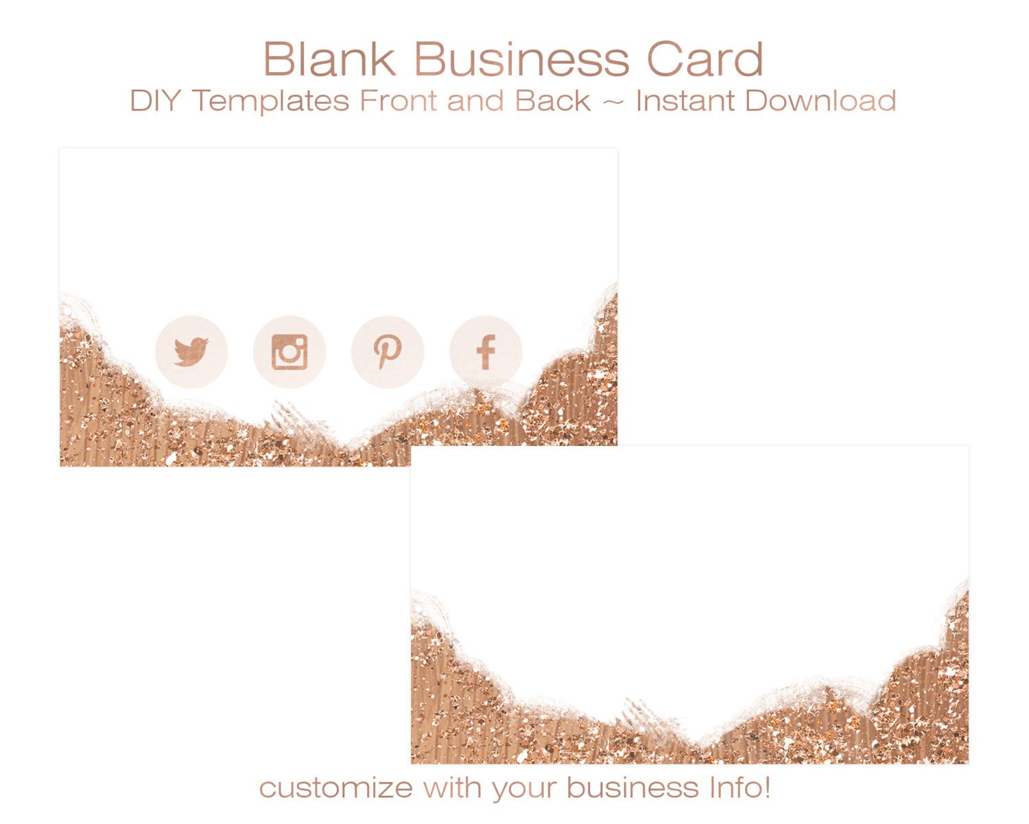 BUSINESS CARD Template DIY Blank Business Card Standard Size