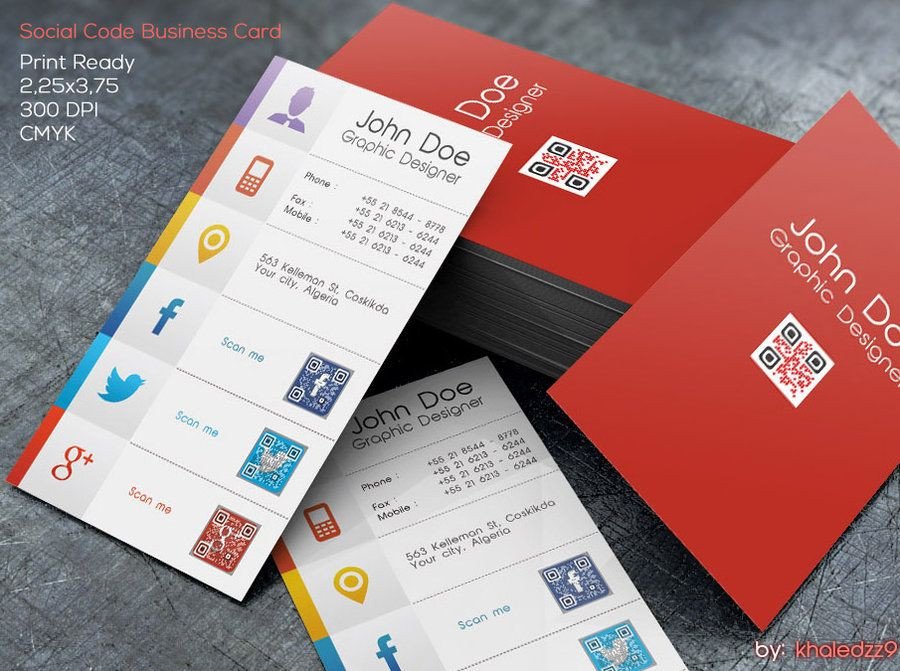 Social Code Business Card by khaledzz9viantart on
