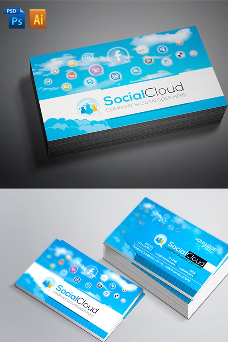 Social Media Business Card Corporate Identity Template