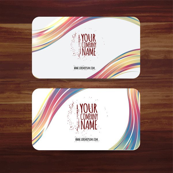 Business card template vector illustration with colorful