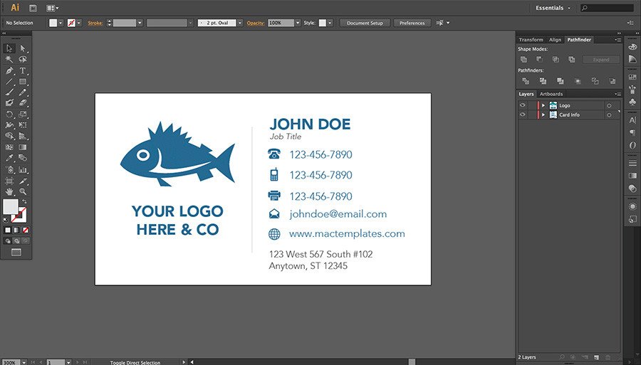 Business Cards Template for Pages or Illustrator