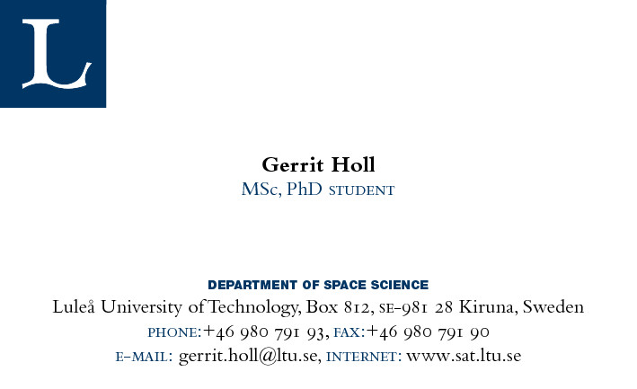 conference Business cards for graduate students