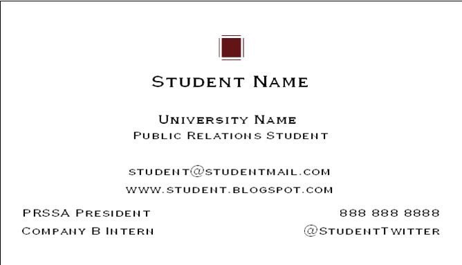 How to Create a College Student Business Card