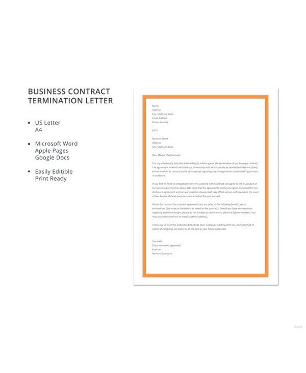 13 Contract Termination Letter Examples PDF Google