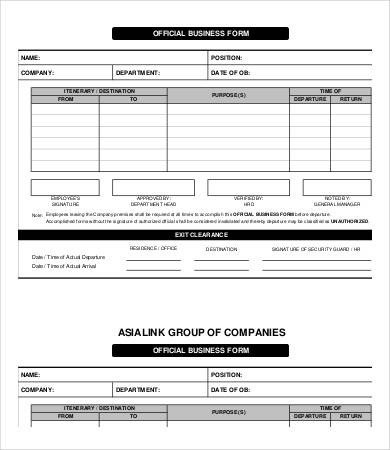 Business Form Template 9 Free PDF Documents Download