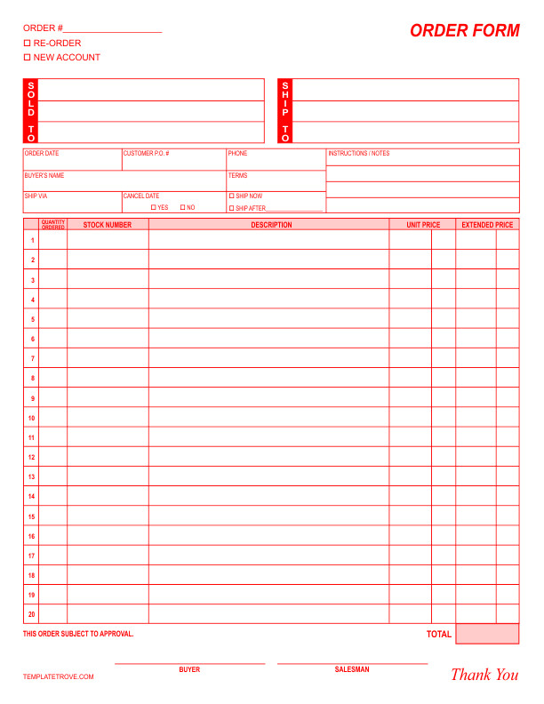 Free Business Forms Templates