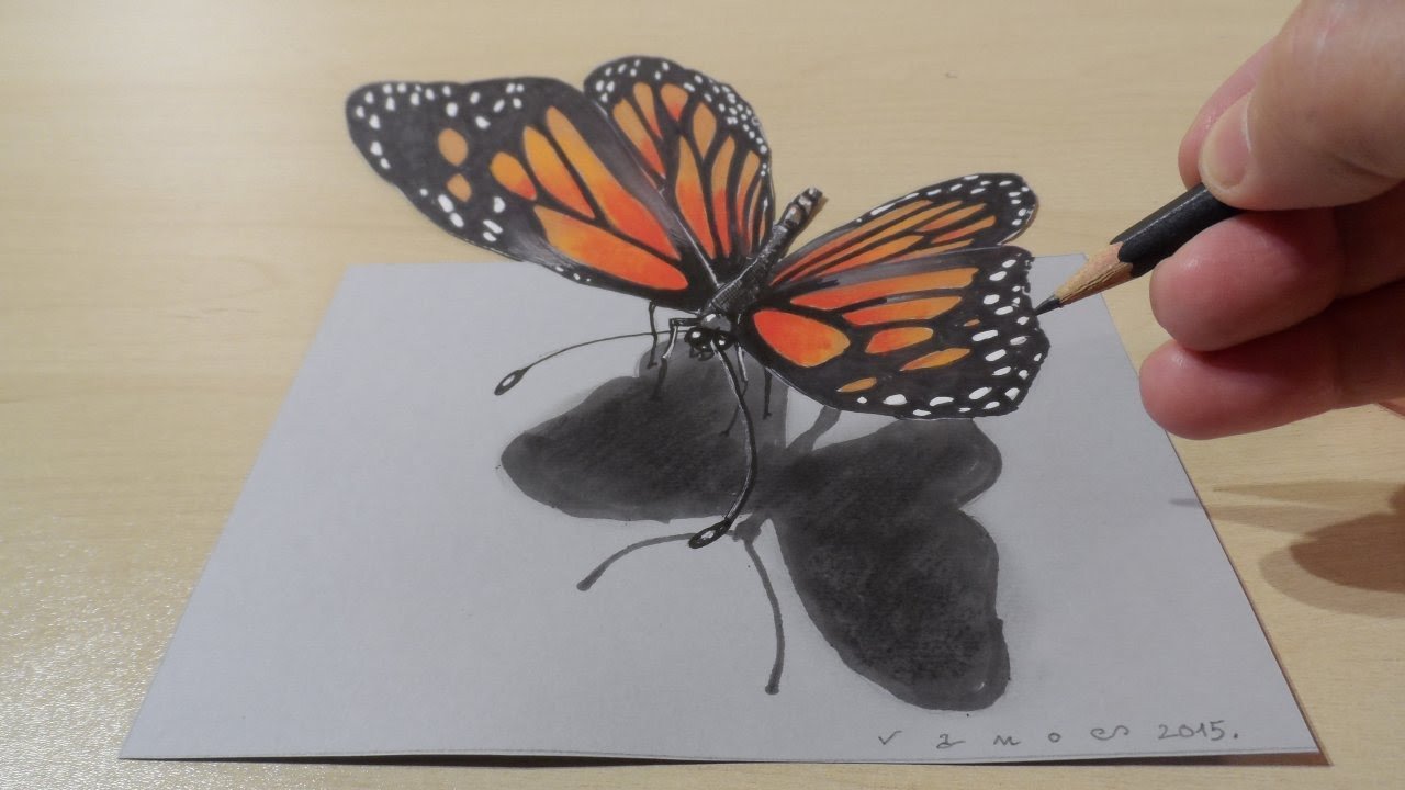 Drawing Butterfly How to Draw 3D Butterfly Magical Art