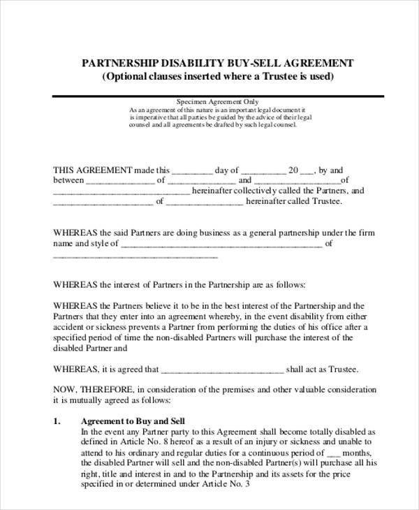 11 Partnership Agreement Form Samples Free Sample