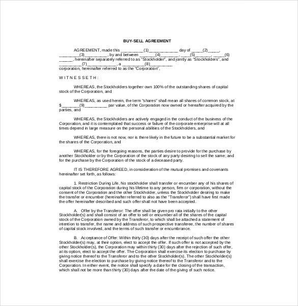 12 Buy Sale Agreement Templates Word Pages Docs