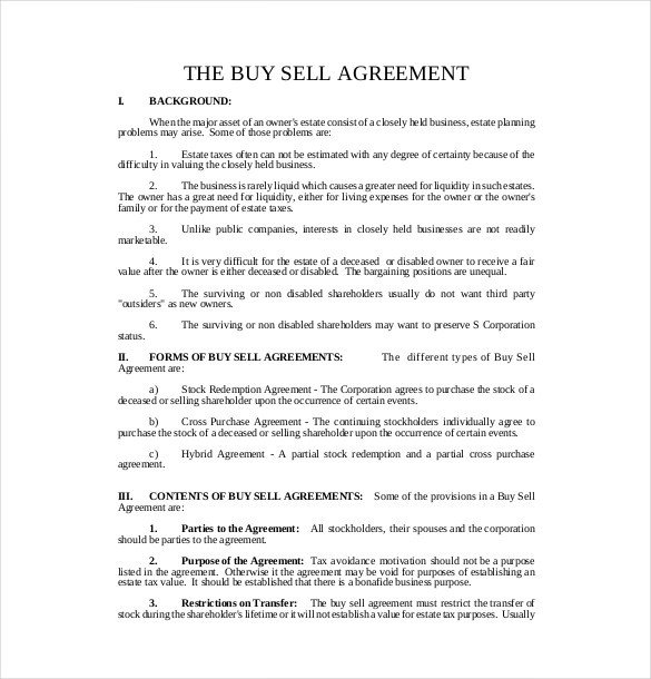 25 Buy Sell Agreement Templates Word PDF
