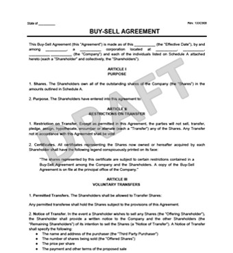 Buy Sell Agreement Template