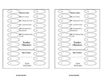 Lunch Seating Chart with Behavior ments
