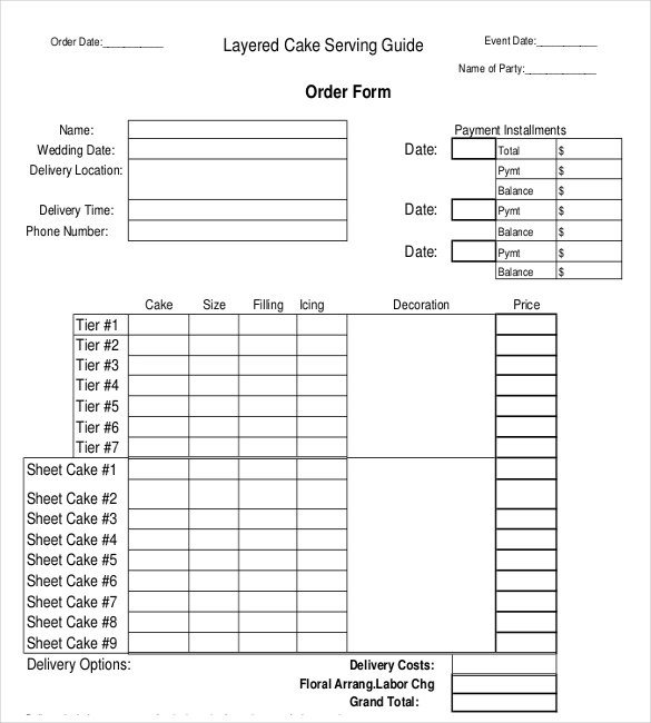 16 Bakery Order Templates Google Docs Pages