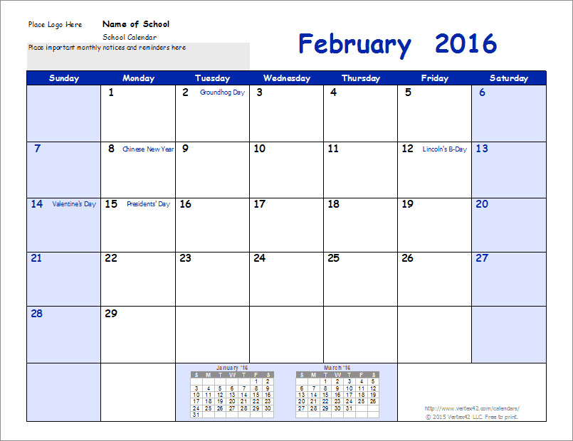 School Calendar Template 2018 2019 School Year Calendar
