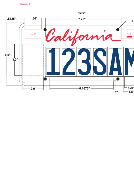Ca License Plate Template printable pdf