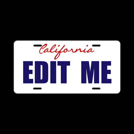 California Basic White Aluminum License Plate by