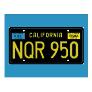 California Custom License Plate Postcards & Postcard