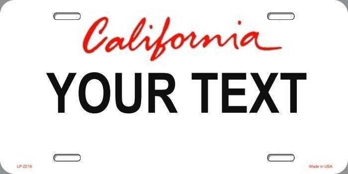 California Custom Sublimated Novelty State License Plate
