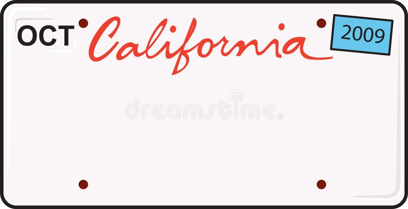 California License Plate stock vector Illustration of