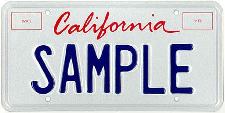 CALIFORNIA License Plates