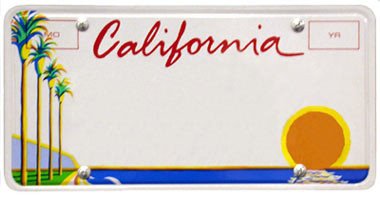 What is California license plate header font Graphic