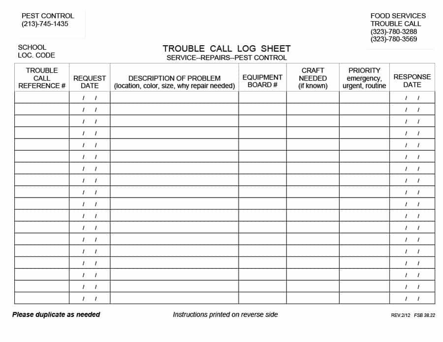40 Printable Call Log Templates in Microsoft Word and Excel