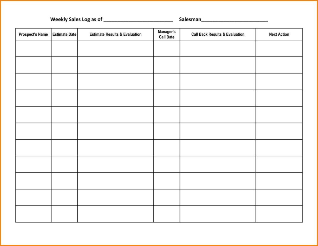 Printable call log templates in Excel Excel Template