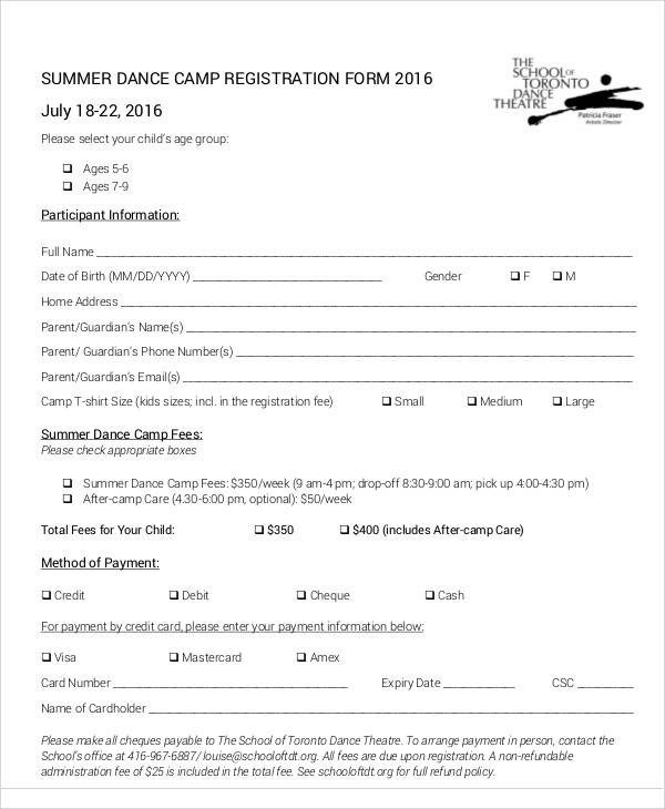 Registration Forms in PDF
