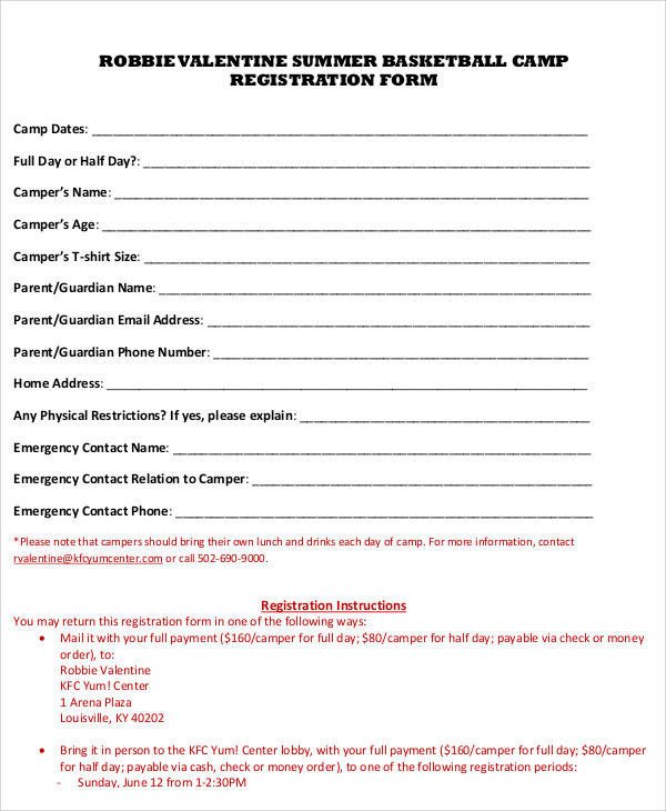 Registration Forms in PDF