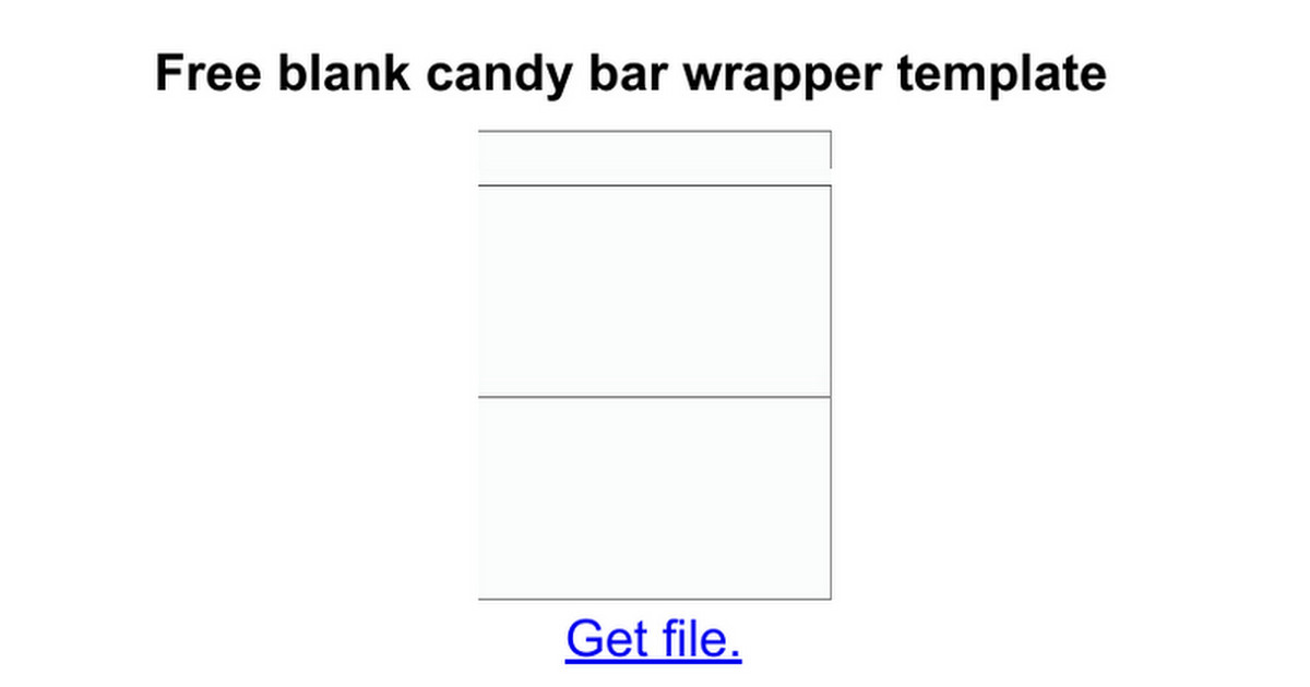 Free blank candy bar wrapper template Google Docs