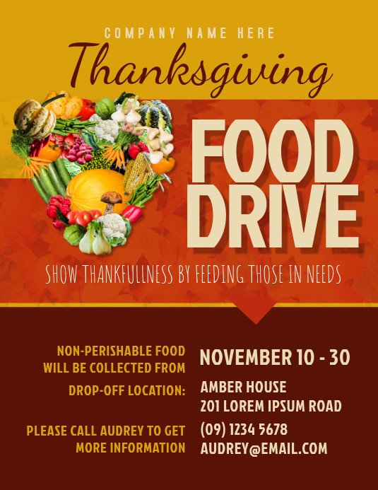 Thanksgiving Food Drive Flyer Template