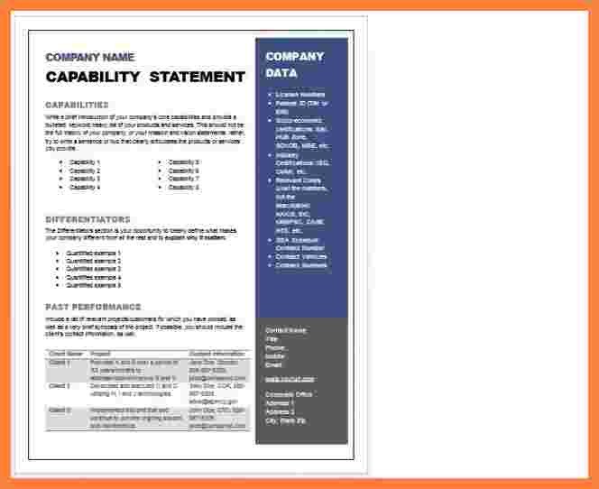 5 capability statement template word