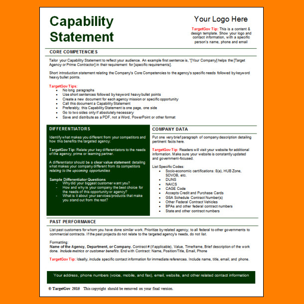 5 capability statement template word
