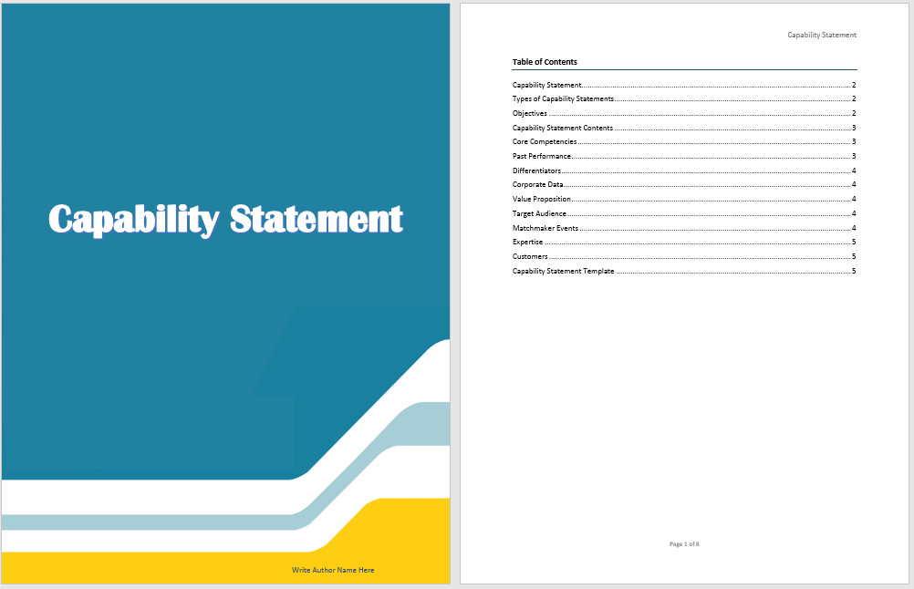 Capability Statement Template Microsoft Word Templates