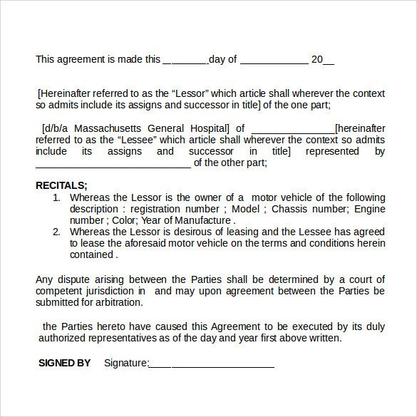 Sample Car Rental Agreement 12 Documents in PDF Word