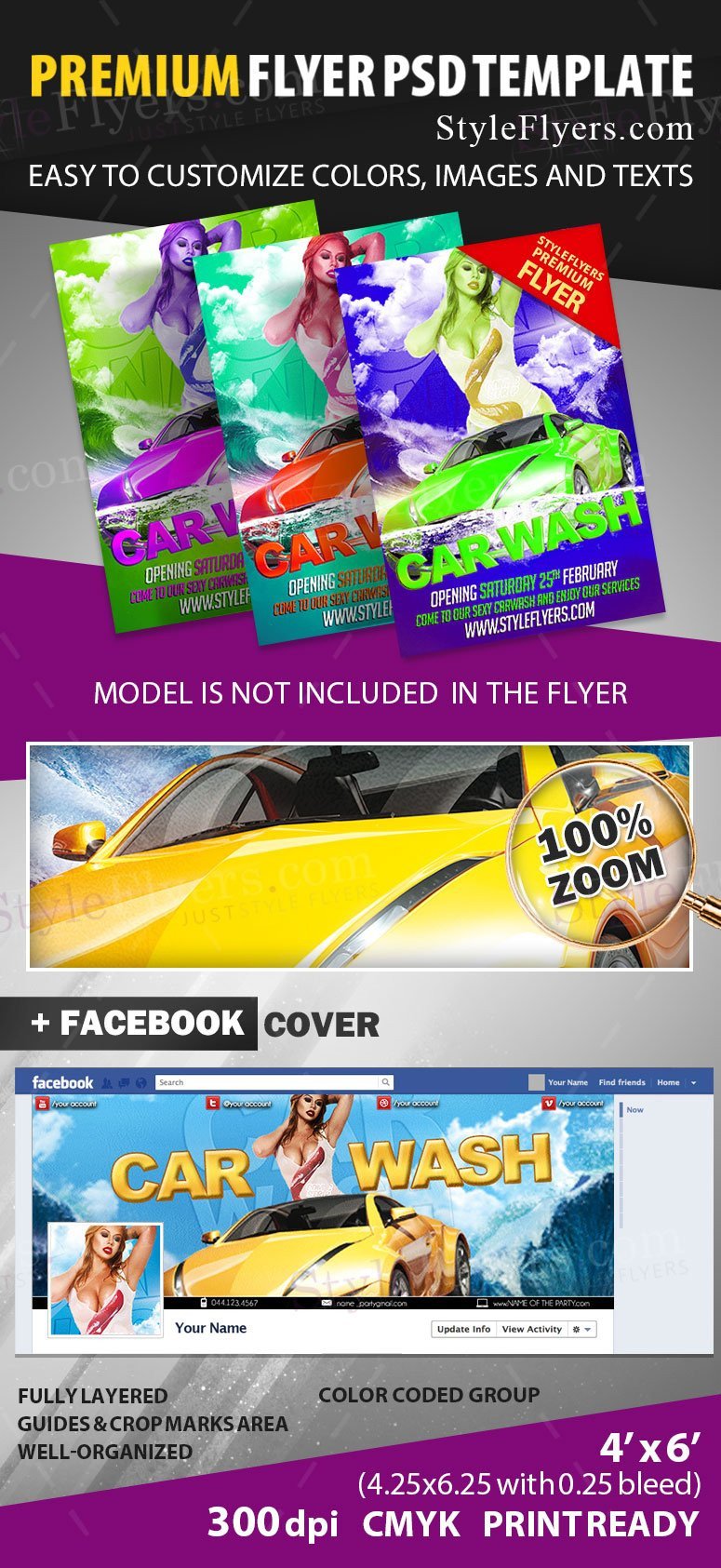 Car Wash PSD Flyer Template Styleflyers